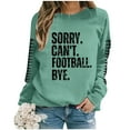 thumbnail image 4 of WEAIXIMIUNG Chandail Camouflage Femme Décontracté Léger Col Rond Chandails Manches Longues Graphique Football Imprimé Chandail Chandails Blouse Haut, 4 of 4