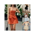 thumbnail image 3 of Yunliwuli Women Summer Mini Party Dress Sleeveless Off Shoulder Tube Top Dress with 2 Pockets, 3 of 9