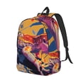 thumbnail image 2 of Balery Colorful Gecko Jungle Art Vintage Canvas Backpack for Men and Women - Large Capacity, Durable Travel Laptop Bag for School, Work, Hiking, and Outdoor Activities-Small, 2 of 7