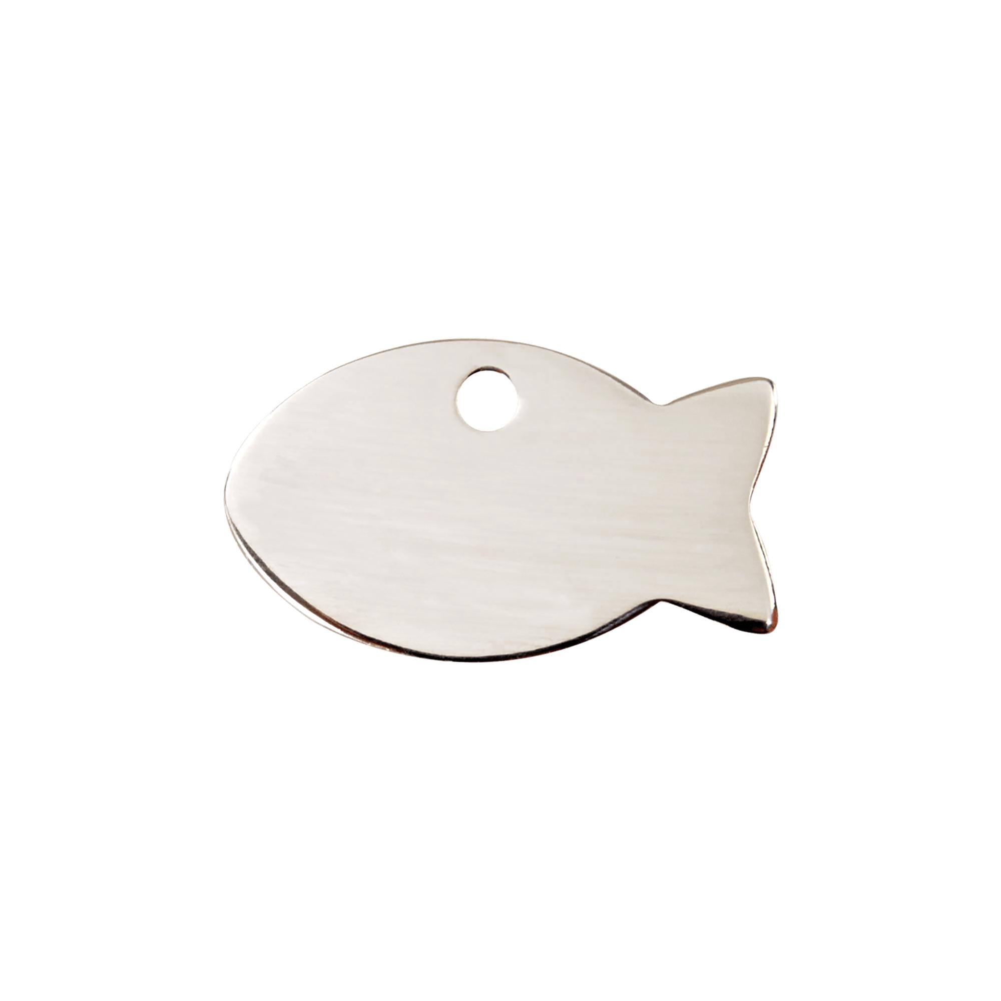 Red Dingo Flat Stainless Steel Fish Personalized Engraved Pet ID Tag, Small