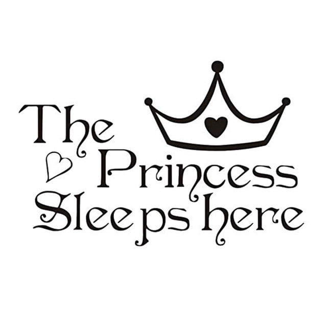 La Princesse Dort Ici Chambre d'Enfant Alphabet Anglais Autocollant Chambre d'Enfant Autocollant Mural Chambre de Bébé Fille Décoration Maison Autocollant Mural
