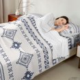 thumbnail image 4 of Manfei Southwestern Aztec Bed Sheets, Bohemian Blue Beige Fuul Size Sheets, Reversible 4pcs1 Flat Sheet + 1 Fitted Sheet + 2 Pillowcases, 4 of 6