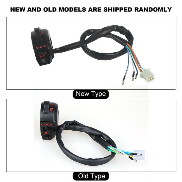 Interruptor De Manillar De La Motocicleta Lado Izquierdo 7/8 Pulgadas ABS De Aluminio De Aluminio Cuerte De HI HO Controles De Haz Para 12V DC Manimentario Universal