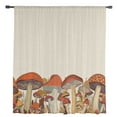 thumbnail image 2 of Fall Mushroom Semi Sheer Curtains Drapes for Living Room, Bedroom, French Doors Window 45 Inches Long, Thanksgiving Botanical Farmhouse Burlap Rod Pocket Chiffon Curtain Drapery Voile Drape Panel, 2 of 6