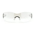 thumbnail image 2 of Rimless Wrap Around Shield Star Shimmer Sparkle Jewel Diva Sunglasses Clear, 2 of 4