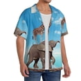 thumbnail image 4 of Daiia Elephant Giraffe Men's Linen Shirts Short Sleeve Casual Shirts Button Down Shirt for Men Beach Summer Wedding Shirt-4X-Large, 4 of 7