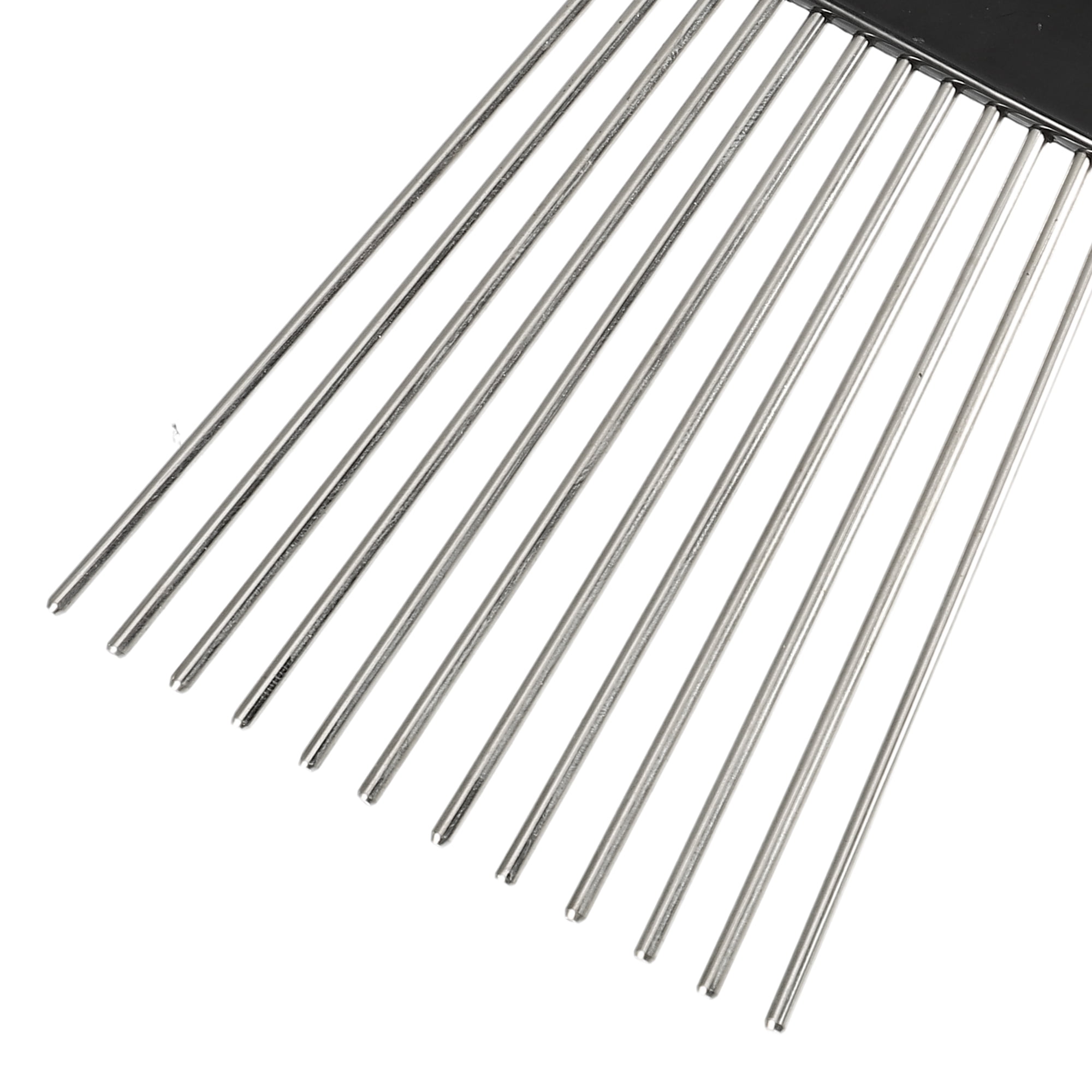 Unique Bargains 2Pcs Metal Hair Pick Afro Comb for Curly Hair Styling Tool Black
