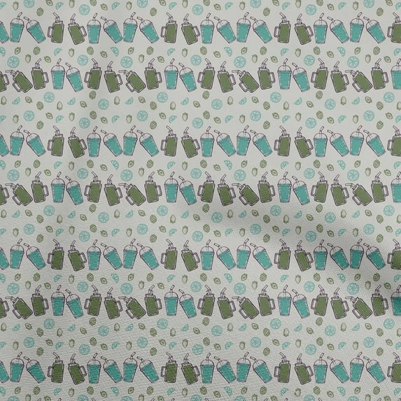 oneOone Polyester Spandex Light Gray Fabric Fruits Diy Clothing Quilting Fabric Print Fabric By Yard 56 Inch Wide