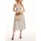 thumbnail image 2 of Vestido midi casual de verano para mujer, sin mangas, sin espalda, vestido de una línea de moda con bolsillos laterales de corte bajo,Khaki,M, 2 of 8