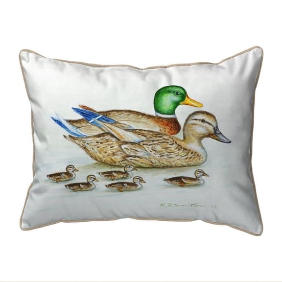 12 x 12 in. Mallard Family Small Indoor & Outdoor Pillow
