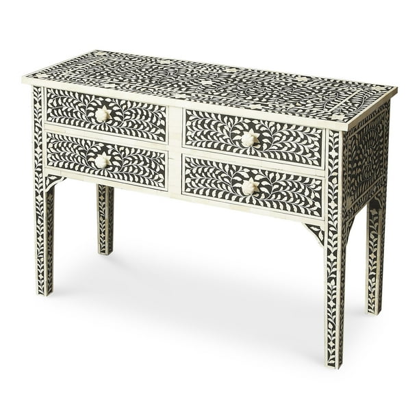 Butler Vivienne Black Bone Inlay Console Table Com Bone Inlay Console Table, Bone Inlay Console Table India