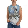 thumbnail image 1 of Fotbe Horses Running Through The Water Men's Camiseta sin Mangas Estampada para Hombres, Playera Casual para Gimnasio, Entrenamiento, Playa-X-Large, 1 of 7