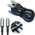 thumbnail image 3 of 240w Dual-Head Type C to Type C Data Cable with Intelligent Power-Off and Overcharge Prevention, USB Charging Cable with Led Light for Phone Laptops Tablets, 3 of 8