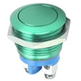 thumbnail image 2 of Interruptor de botón metálico de acero inoxidable de 16 mm, cabeza redonda plana, impermeable, con reinicio automático, 220 V (verde), 2 of 14