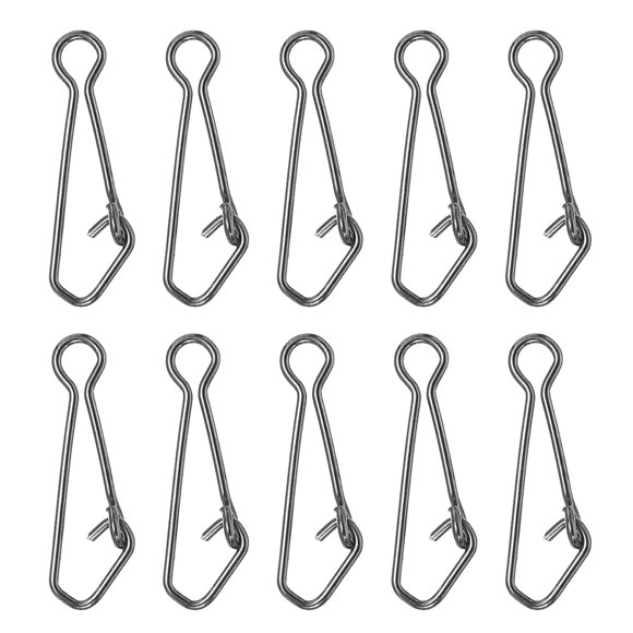 Unique Bargains 83Lbs Stainless Steel Fishing Snaps Swivels Clips Quick Change Black 150 Pack