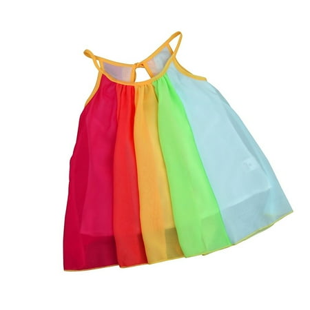 

Toddler Kids Baby Girl Princess Sleeveless Chiffon Tutu Rainbow Dresses