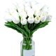 thumbnail image 1 of 15 tulipanes artificiales de seda de tacto real para decoración del hogar, Día de la Madre, primavera, boda, ramos, arreglos florales., 1 of 8