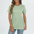 thumbnail image 6 of Lenpel T Shirts for Women Soft Casual Short Sleeve Crew Neck Tunic Tee Tops Trendy Summer Clothes, 6 of 7