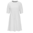 thumbnail image 6 of ZZwxWA Womens Summer Dresses V-Neck Pleated Chiffon Elegant Empire Waist Mini Swing Skating Dress Solid Short Sleeve Swing Cocktail Party Sundress, 6 of 6
