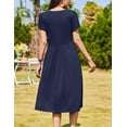 thumbnail image 4 of Vestido Zeagoo Summer para mujer Aline Flowy Azul Marino XXL, 4 of 6