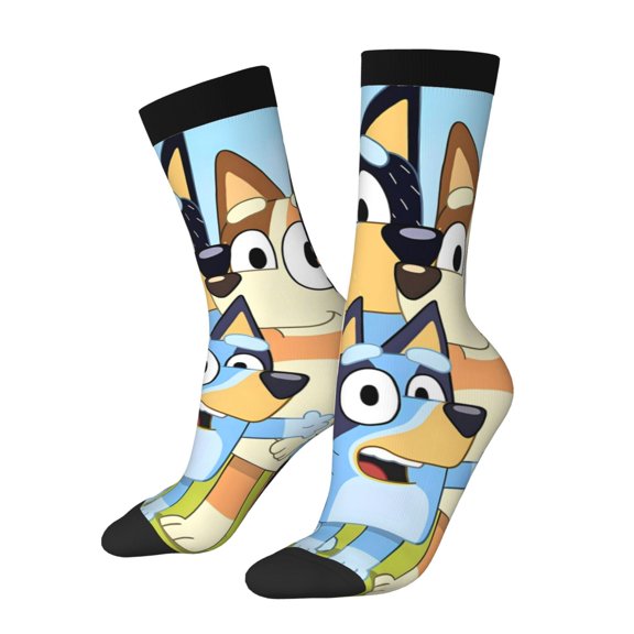 Johaoi Bluey Pattern Crazy Funny Socks for Men Women Colorful Fun Novelty Crew Socks Gifts for Adults Gag Gifts