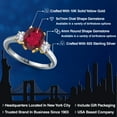 thumbnail image 2 of Gem Stone King 925 Silver and 10K Yellow Gold Ruby Red Mystic Quartz and White Created Sapphire Engagement Ring for Women | 2.30 Cttw | Oval 9X7MM | Gemstone Birthstone | Size 5, 2 of 6
