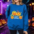 thumbnail image 2 of DHFJKG Pumpkin Sweatshirts Women Happy Halloween Printed Long Sleeve Crewneck Casual Loose Pullover Tops, 2 of 4