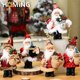 thumbnail image 2 of Muñeco de Papá Noel de pie con trineo de esquí, colgante para árbol de Navidad, figuritas de peluche, adorno para fiesta de Navidad, suministros de decoración, 2 of 5