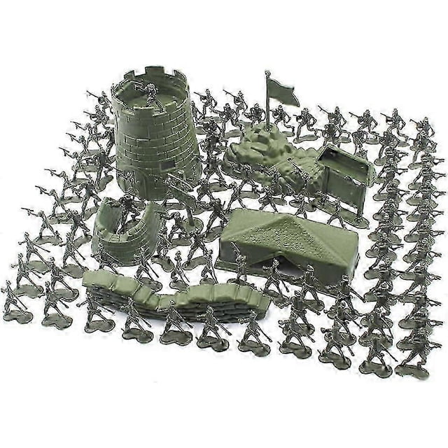 26-27 100Pcs Military Soldier Model Toy Set, Plastic Military Toy Soldiers Men Figures Military Toy Action Figures Army Educational Toy For