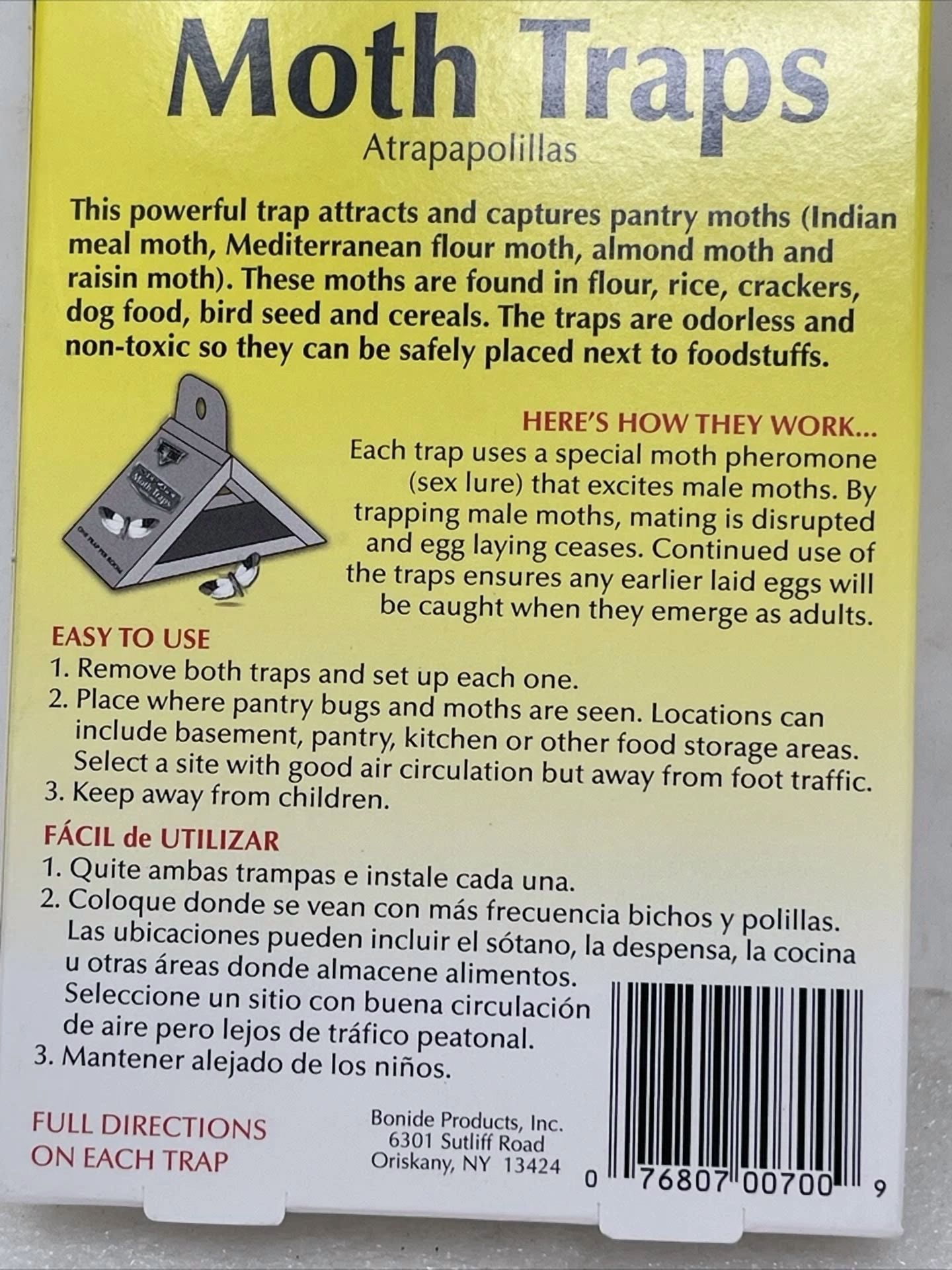 CRESTIN- (2 Pack) Revenge No Escape Moth Traps Lures, For Kitchens, Pet Food/Bird Seed