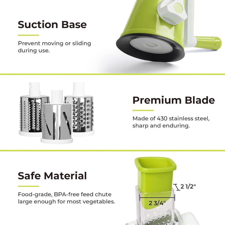 Fil-fresh Rotary Cheese Grater with 3 Interchangeable Drum Blades photo 2