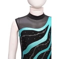 thumbnail image 4 of iixpin Kids Girls Sleeveless Figure Ice Skating Leotard Ballet Dance Dress Ballerina Ballroom Performance Costume Blue Green 6, 4 of 7