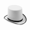 thumbnail image 1 of White Bowler Hat Magician's Hat Dress Up Costume Accessory for Men Adult Fancy Dress Party, 1 of 2
