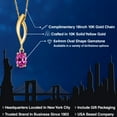 thumbnail image 2 of Gem Stone King 10K Yellow Gold Pink Created Sapphire Pendant Necklace for Women | 0.50 Cttw | Gemstone September Birthstone | Oval 6X4MM | With 18 inch Chain, 2 of 6