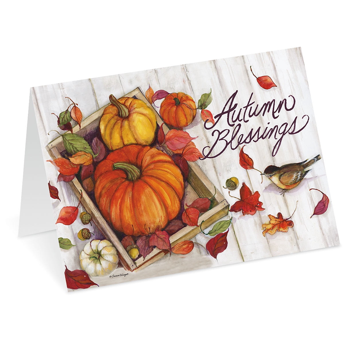 Harvest Thanksgiving Greeting Cards By Susan Winget- Pack Of 6, 3 Unique Designs, 5x7-Inch, Envelopes Included