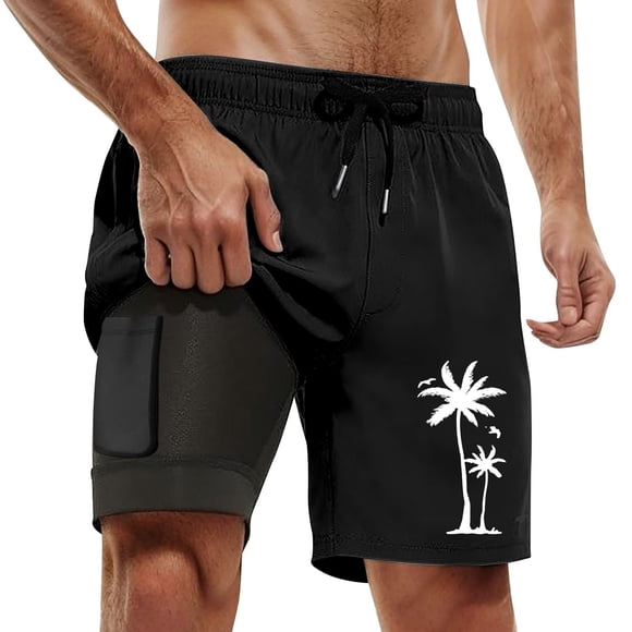 Big and Tall Swim Trunks for Men High Elastic Waist Swimming Short Lightweight Mens Swimsuit Men's Swim Trunks Summer Beach Athletic Fit Bathing Suit Beach Board Shorts