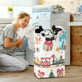 thumbnail image 5 of Yayeee Freestanding Laundry Hamper with Handle Collapsible Large Storage Basket for Clothes, Christmas Penguin, 5 of 7