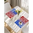 thumbnail image 5 of Red Blue Placemats Set of 8, Ombre Stars Stripes Rustic US Flag Blood Placemats for Dining Table, Place Mats for Kitchen Tabletop, Waterproof Wipeable Dining Table Mats Set, 5 of 9