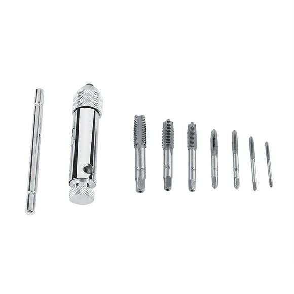 Multi-Sized T-Handle Ratchet Tap Wrench for Screw Threads, Adjustable Hand Tapping Tool Set (#1)