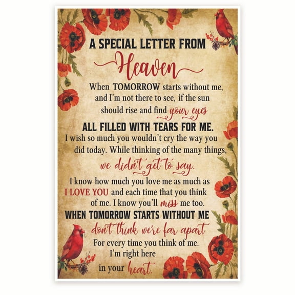 A Special Letter From Heaven Poster - In Memory Of - Always In Your Heart - Sentimental Gift - Wall Art Poster