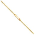 thumbnail image 2 of Primal Gold 14 Karat Yellow Gold Medical Soft Diamond Shape Red Enamel Curb Link ID Bracelet, 2 of 4