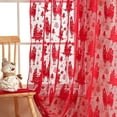 thumbnail image 6 of Xuniizn Christmas Curtains Window Set of 2 Red Lace Sheer Curtains for Xmas Decor Privacy Half Short Curtain Panels for Living Room Bathroom Windows 39x55", 6 of 7