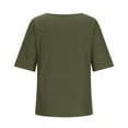thumbnail image 4 of AherBiu Cotton Linen Shirts for Women 1/2 Sleeve Summer Casual Loose Scoop Neck Lightweight Blouse, 4 of 7