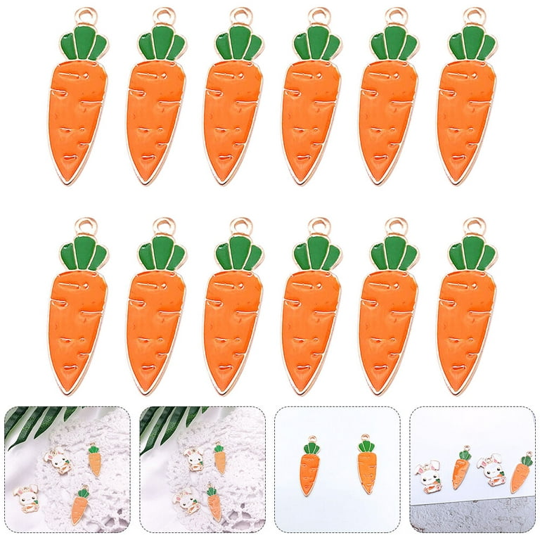 Mini Carrot Charms for Necklaces Bracelet Earring Easter Charms for Jewelry  Making, Vegetable Food Add on Charm Rabbit Bunny Inspired AC765 