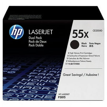 UPC: 0885631277102 | HP 55X (CE255XD) Toner Cartridges – Black High Yield (2 pack)