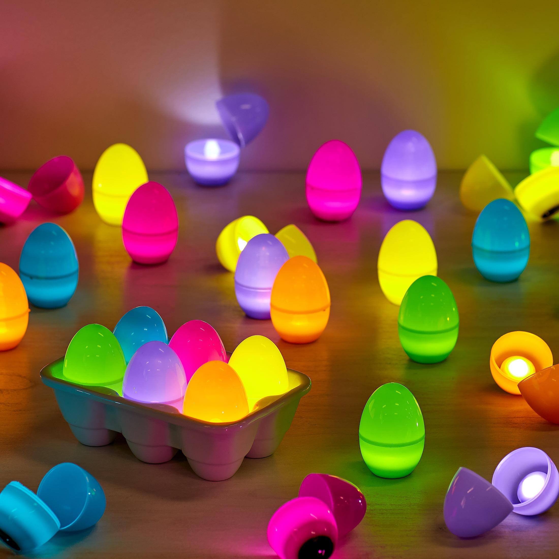 Way to Celebrate Easter LED Light Up Eggs, Multi Colored 36 Count Walmart.com