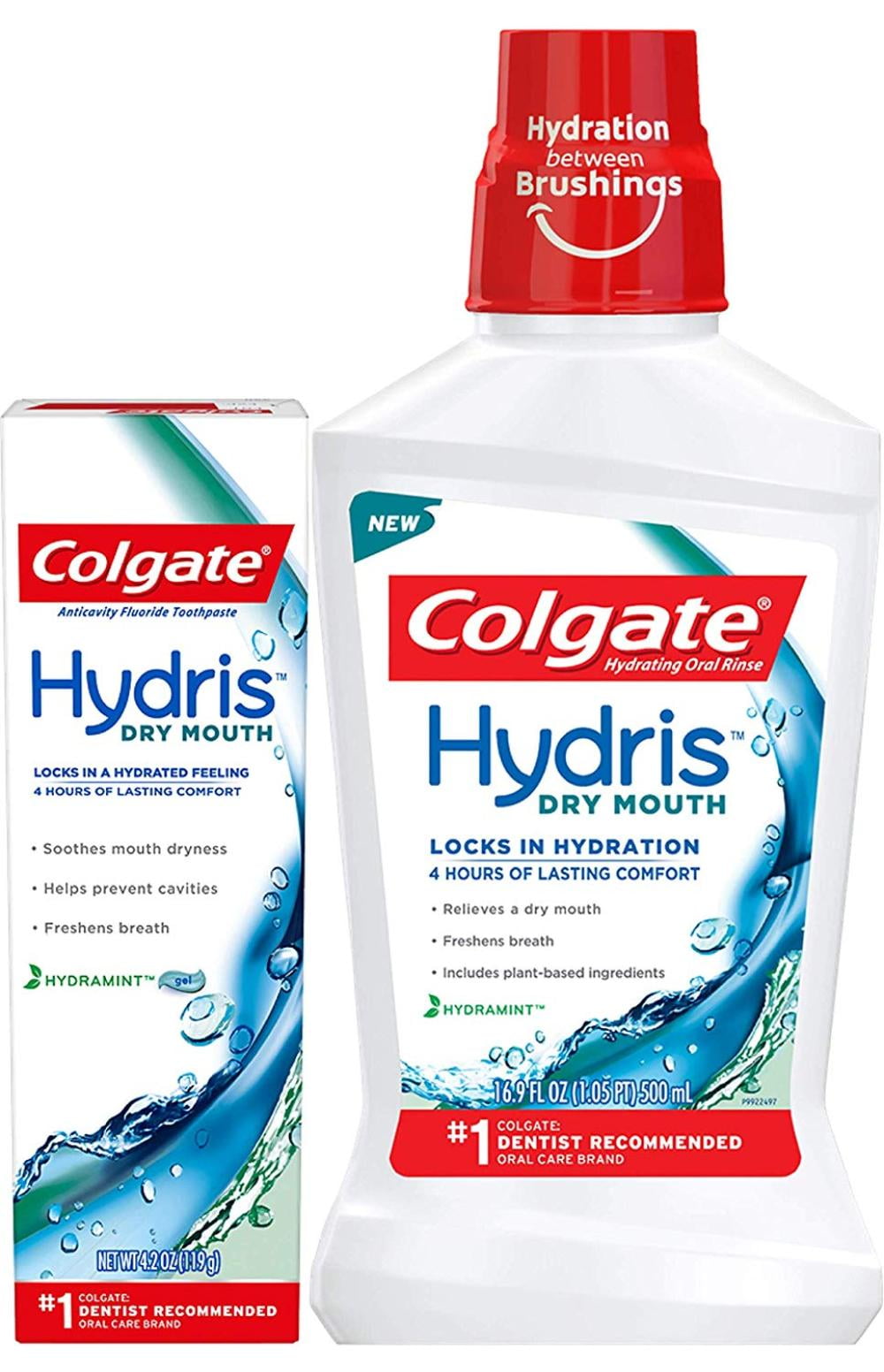 Hydris Dry Mouth Mouthwash and Dry Mouth Toothpaste Pack, 1 Dry Mouth Mouthwash (16.9 fluid