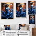 thumbnail image 4 of Designart "Cuban Woman flow Blue" Portrait Floater Framed Wall Decor, 4 of 7