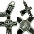 thumbnail image 2 of Antique Silver Crucifix Wall Cross-St. Benedict Metal Wall Art-5.0 InchX2.7 Inch Black Enamel Give Blessing and The Spiritual Sacred:Faith Gift for your Acquaintances, 2 of 7