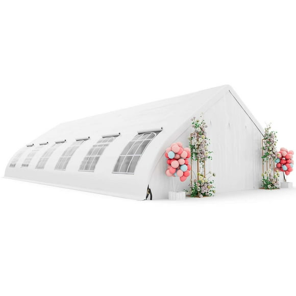 Costway 20'X40' Peach Shaped Party Tent Heavy-duty Wedding Canopy with Zipper Doors